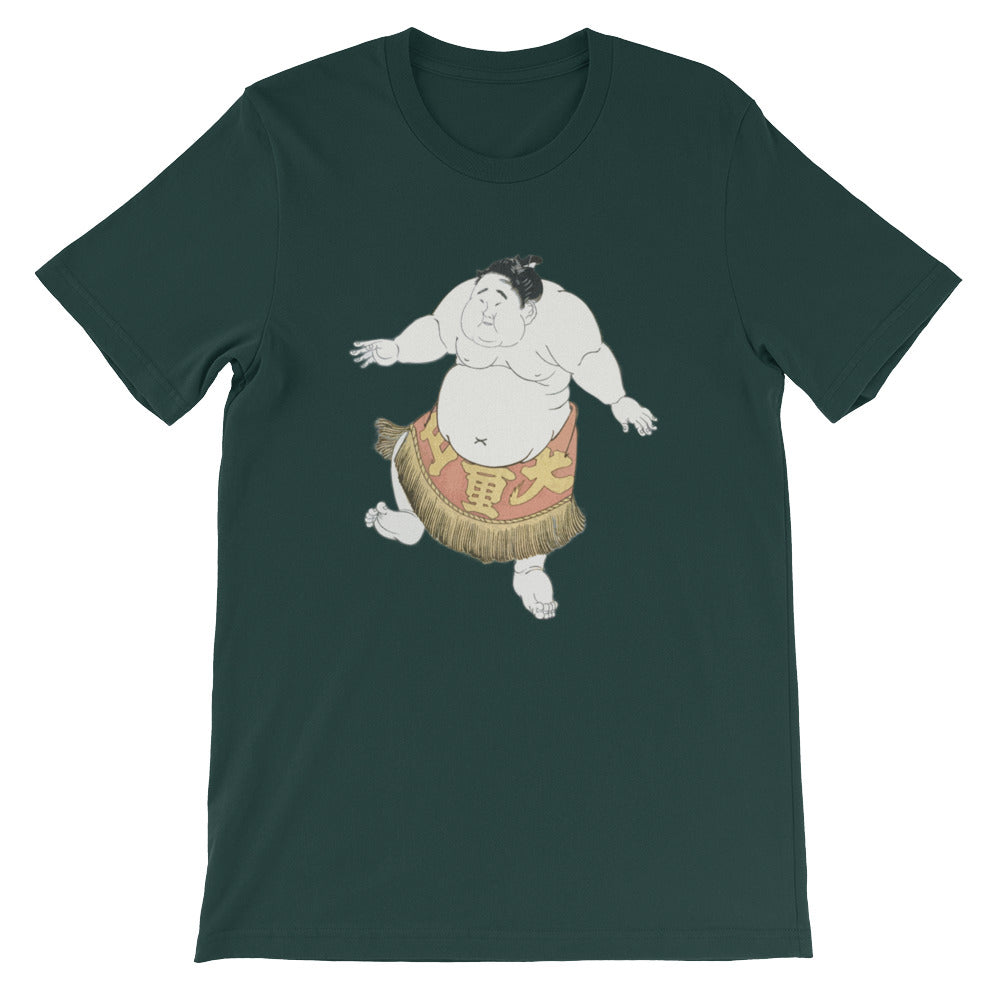 Happy Sumo Wrestler Dance Japanese Themed Ukiyoe Shirt Short-Sleeve Unisex T-Shirt - The Japan Shop