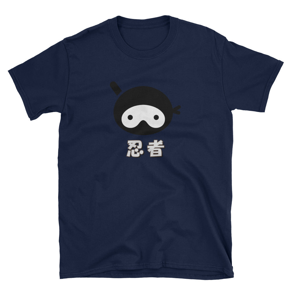 Manga Ninja Face with Japanese Kanji Long Sleeve Shirt Short-Sleeve Unisex T-Shirt - The Japan Shop
