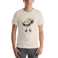 Thumbnail for Sushi Roll with the Japanese Kanji for Sushi T-Shirt. Short-Sleeve Unisex T-Shirt - The Japan Shop