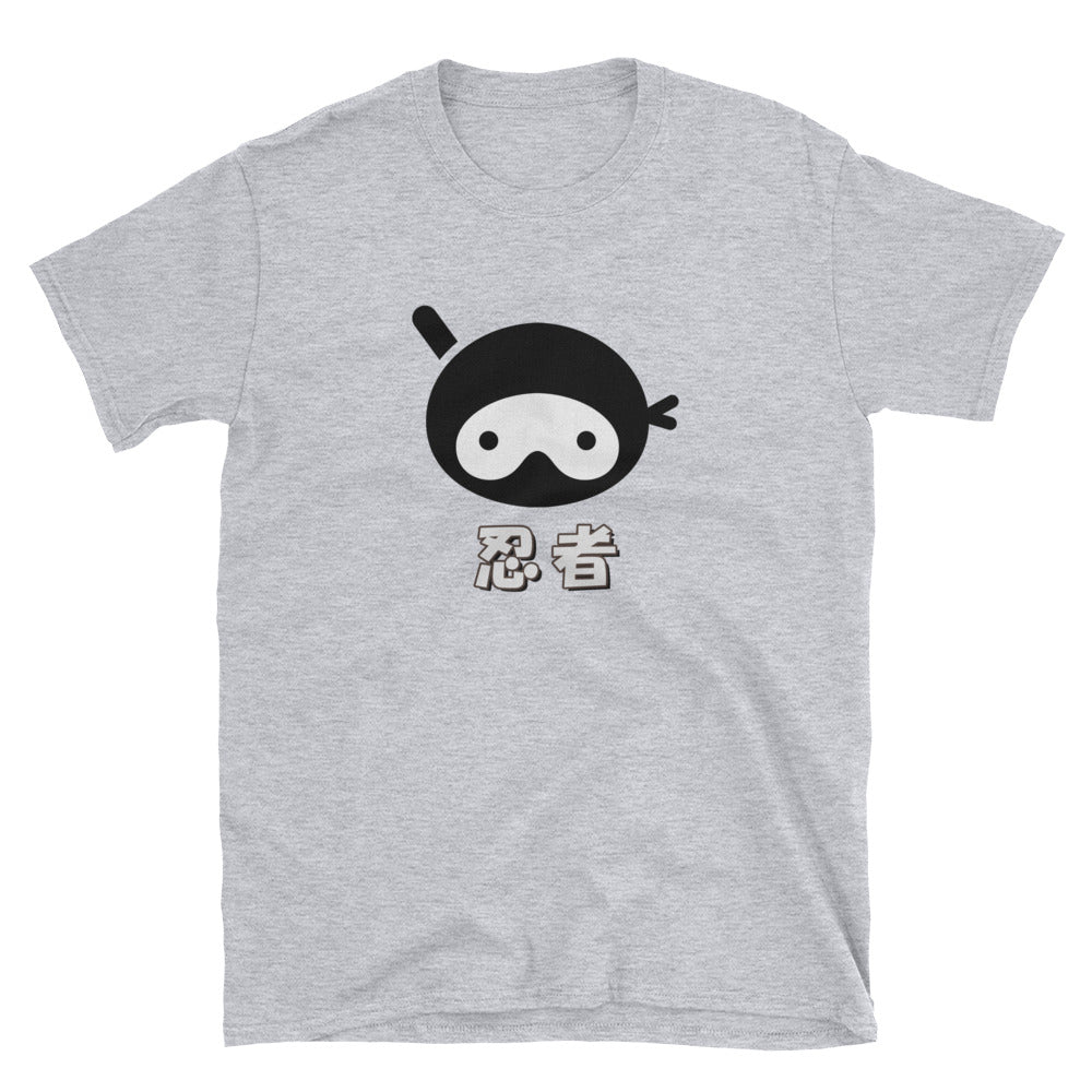 Manga Ninja Face with Japanese Kanji Long Sleeve Shirt Short-Sleeve Unisex T-Shirt - The Japan Shop