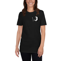 Oyasumi Good Night in Japanese with a Sleepy Half Moon Short-Sleeve Unisex T-Shirt - The Japan Shop