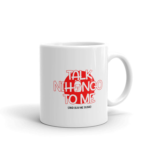 Talk Nihongo to Me and Bring me Sushi for Japanese Learners Mug - The Japan Shop