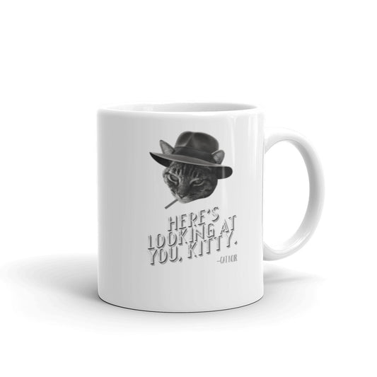 Here's Looking at You, Kitty Novelty Film Noir Cat Themed Mug - The Japan Shop