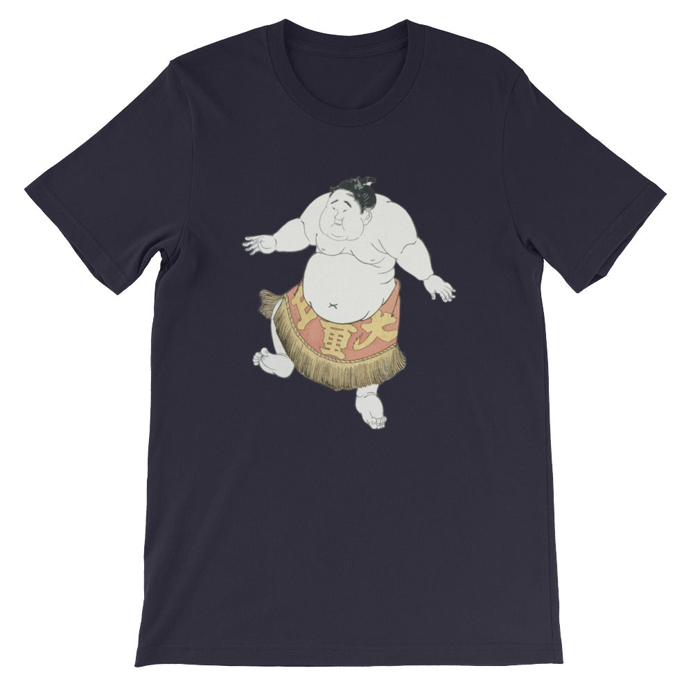 Happy Sumo Wrestler Dance Japanese Themed Ukiyoe Shirt Short-Sleeve Unisex T-Shirt - The Japan Shop