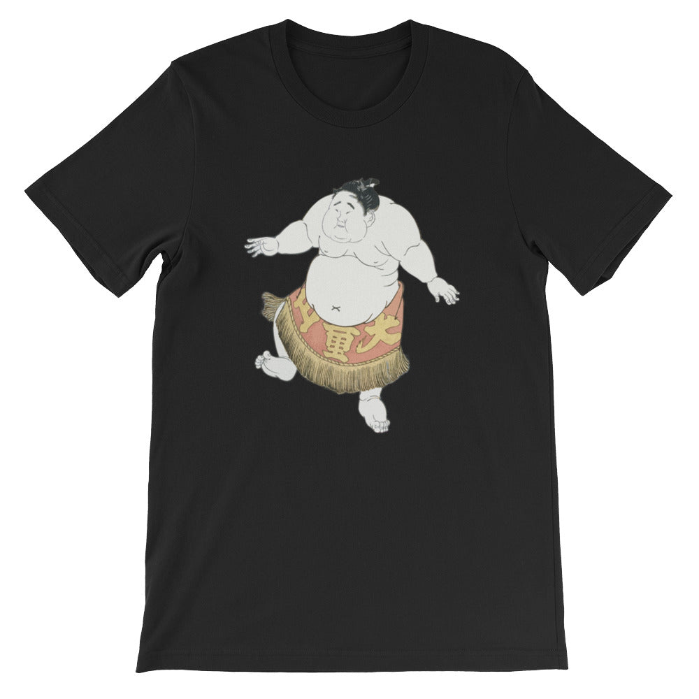 Happy Sumo Wrestler Dance Japanese Themed Ukiyoe Shirt Short-Sleeve Unisex T-Shirt - The Japan Shop