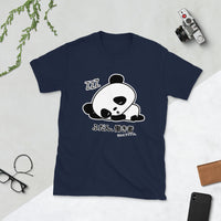 Thumbnail for Normally, he is a Hard Worker -- Really! Cute Panda in Japanese Short-Sleeve Unisex T-Shirt