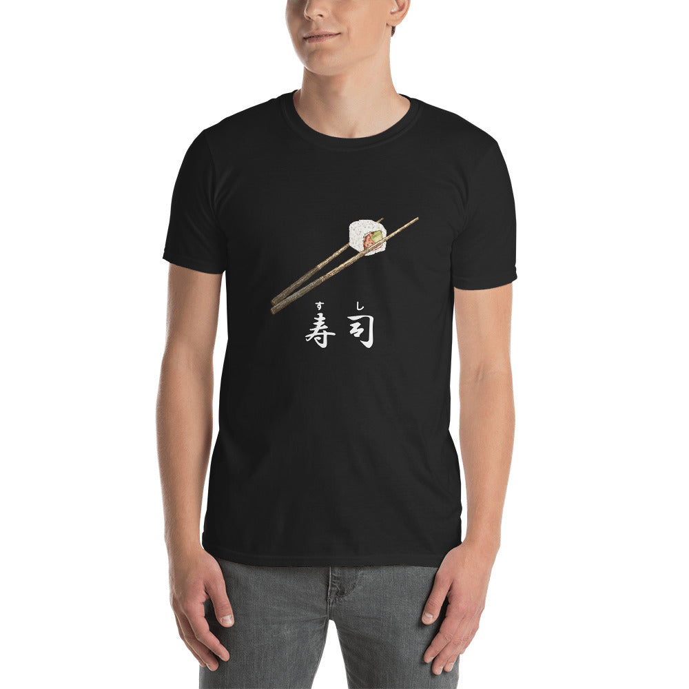 California Sushi Roll on Chopsticks T-Shirt. Short-Sleeve Unisex T-Shirt - The Japan Shop