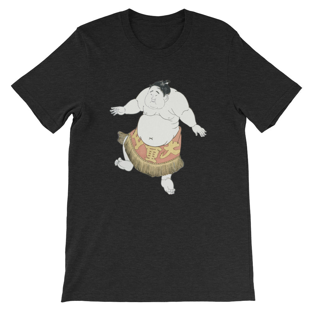 Happy Sumo Wrestler Dance Japanese Themed Ukiyoe Shirt Short-Sleeve Unisex T-Shirt - The Japan Shop
