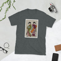 Thumbnail for Ukiyo-e of a Geisha and servant by Kitao Shigemasa Short-Sleeve Unisex T-Shirt