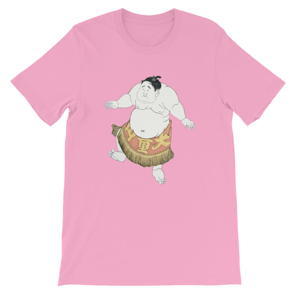 Happy Sumo Wrestler Dance Japanese Themed Ukiyoe Shirt Short-Sleeve Unisex T-Shirt - The Japan Shop