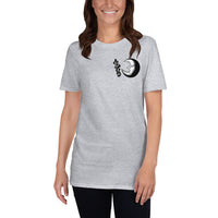 Oyasumi Good Night in Japanese with a Sleepy Half Moon Short-Sleeve Unisex T-Shirt - The Japan Shop
