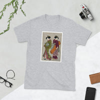 Thumbnail for Ukiyo-e of a Geisha and servant by Kitao Shigemasa Short-Sleeve Unisex T-Shirt