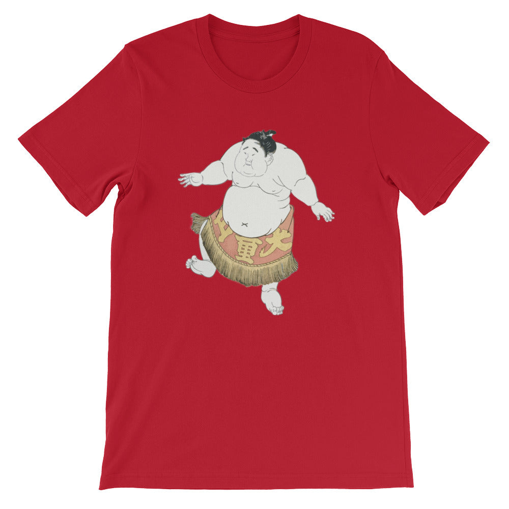 Happy Sumo Wrestler Dance Japanese Themed Ukiyoe Shirt Short-Sleeve Unisex T-Shirt - The Japan Shop