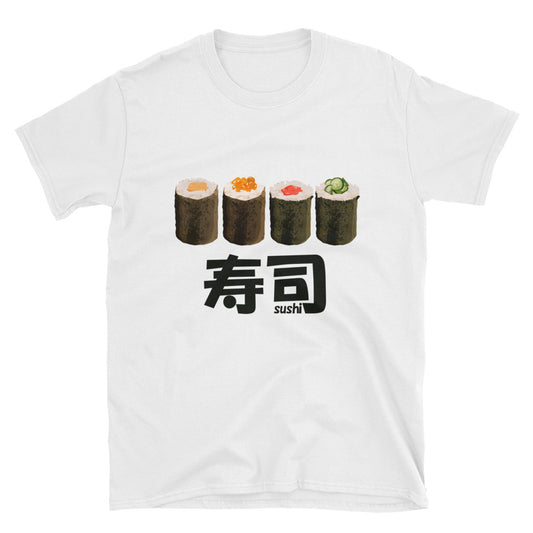 Sushi Roll with the Japanese Kanji for Sushi Short-Sleeve Unisex T-Shirt - The Japan Shop