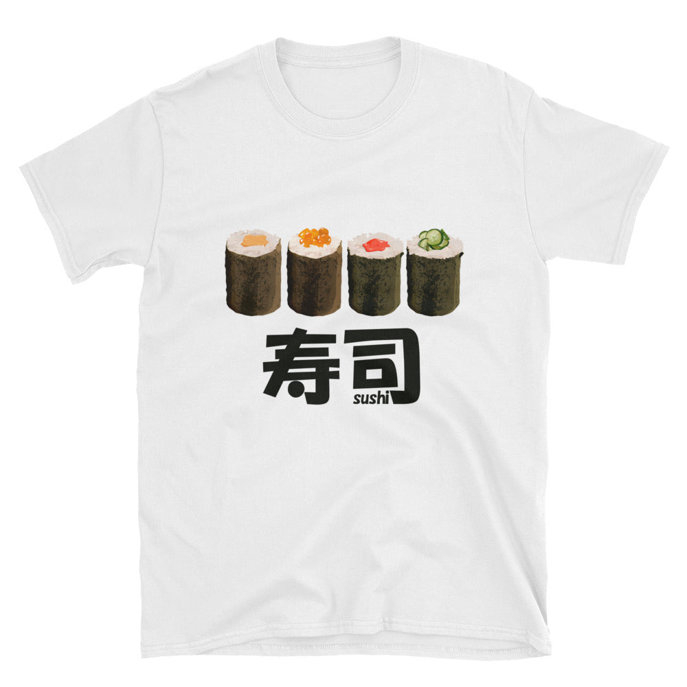 Sushi Roll with the Japanese Kanji for Sushi Short-Sleeve Unisex T-Shirt - The Japan Shop
