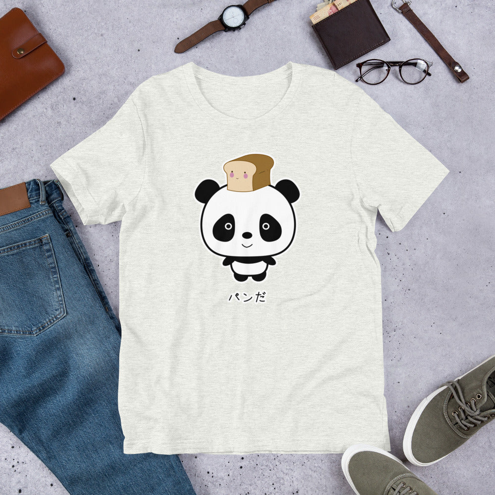 Cute and Kawaii Panda with Bread Pan Da! in Japanese Oyaji Gyagu Short-Sleeve Unisex T-Shirt - The Japan Shop