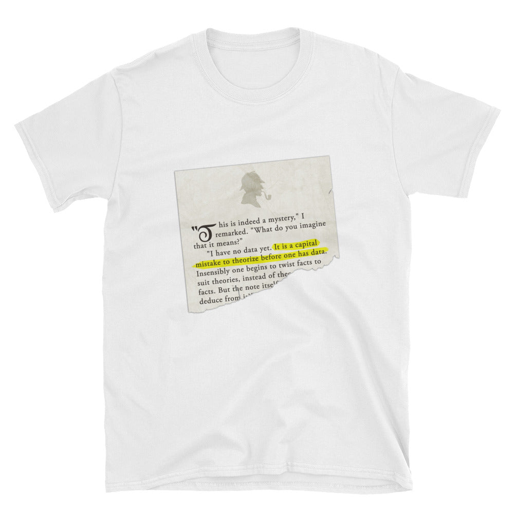 It is a Capital Mistake to Theorize Before one has Data Sherlock Holmes Short-Sleeve Unisex T-Shirt - The Japan Shop