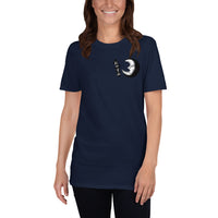 Oyasumi Good Night in Japanese with a Sleepy Half Moon Short-Sleeve Unisex T-Shirt - The Japan Shop