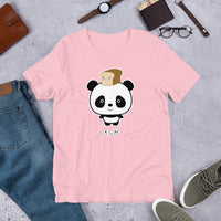 Thumbnail for Cute and Kawaii Panda with Bread Pan Da! in Japanese Oyaji Gyagu Short-Sleeve Unisex T-Shirt - The Japan Shop