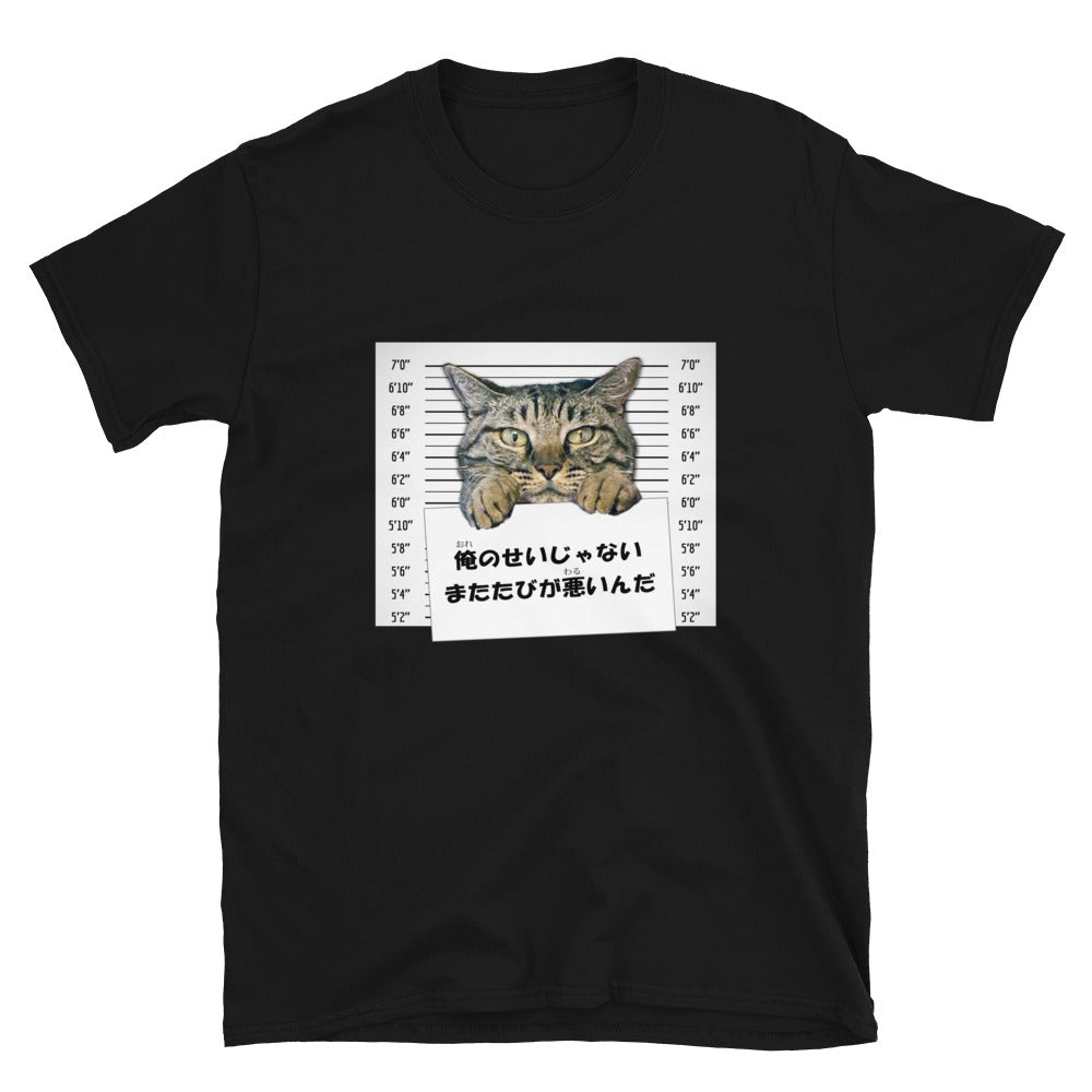 Bad Kitty in Japanese: It was the catnip! Short-Sleeve Unisex T-Shirt