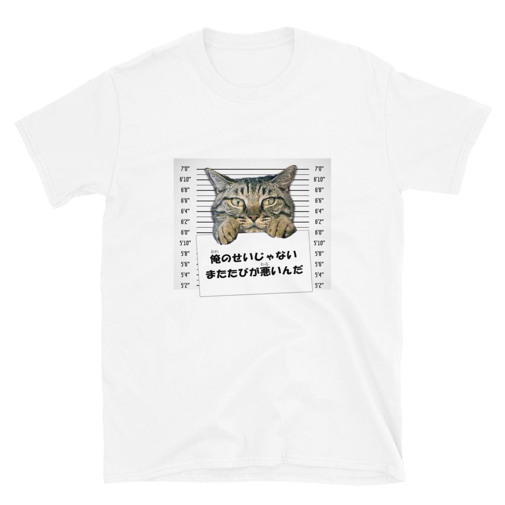 Bad Kitty in Japanese: It was the catnip! Short-Sleeve Unisex T-Shirt